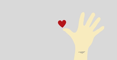 Hand mit einem Herz