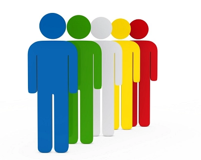 Piktogramm Auf dem Bild sind verschiedenfarbige gezeichnete Menschen darstellt, die in einer Reihe stehen. © www.freepik.com