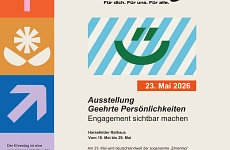 Plakat zur Ausstellung mit dem Logo zum Ehrentag